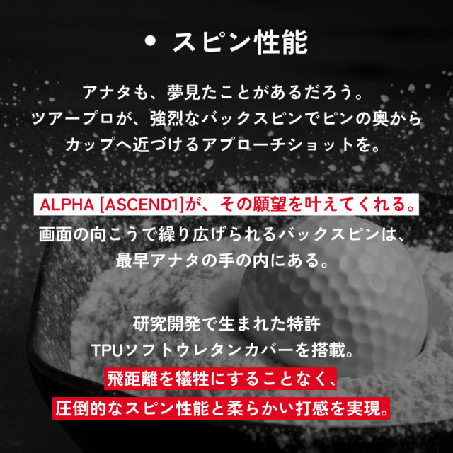 【5ダースセット】【5%OFF】ALPHA(アルファ) ゴルフボール 1ダース (12個入) = ACSEND1（アセンドワン） = 正規品 姜秀一Sho-time ショウタイム 3ピース ウレタン スピン系 飛び系 飛距離 ディスタンス ホワイトRS300