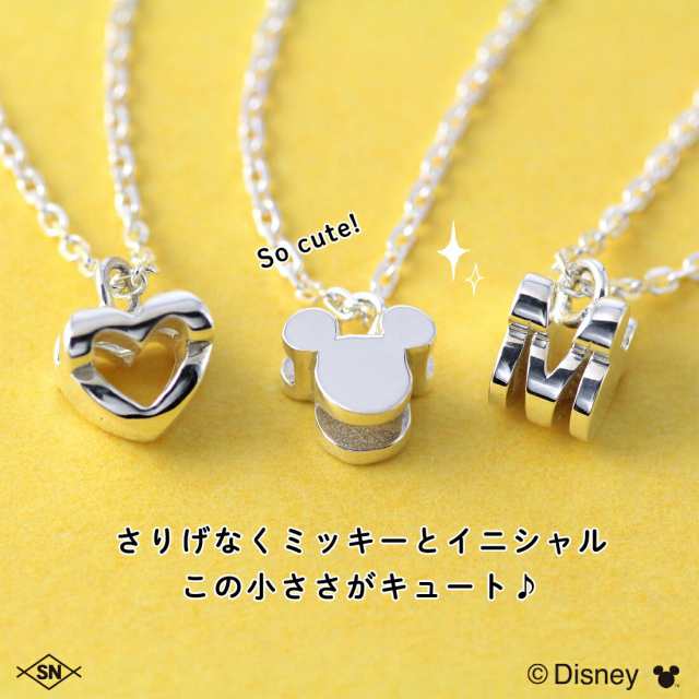 ディズニー/ミッキー/イニシャルネックレス/Disney/ミッキーマウス