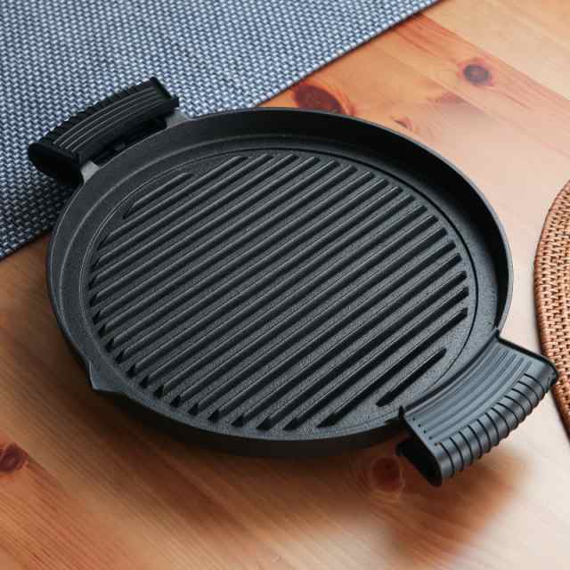 シリコンつまみ付き 南部鉄器 グリルパン 25cm IH対応 23050 焼肉 鉄板 鋳物 日本製 岩鋳の通販は