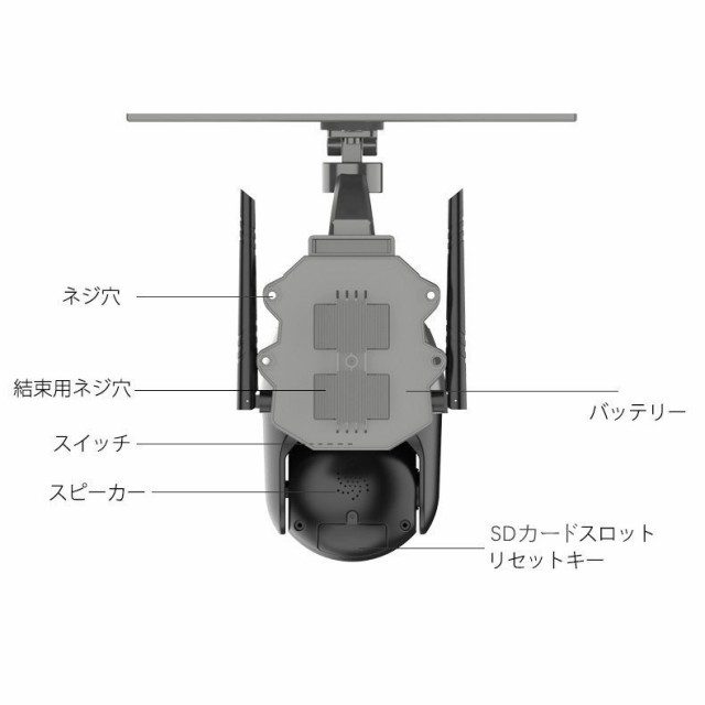 防犯カメラ 屋外 電源不要 ワイヤレス 家庭用 ソーラー 分離式 一体式両用型 人体検知センサー 屋外 Wifi 防水 双方向通話 夜カラー撮影の通販はau  PAY マーケット - アキバガジェット