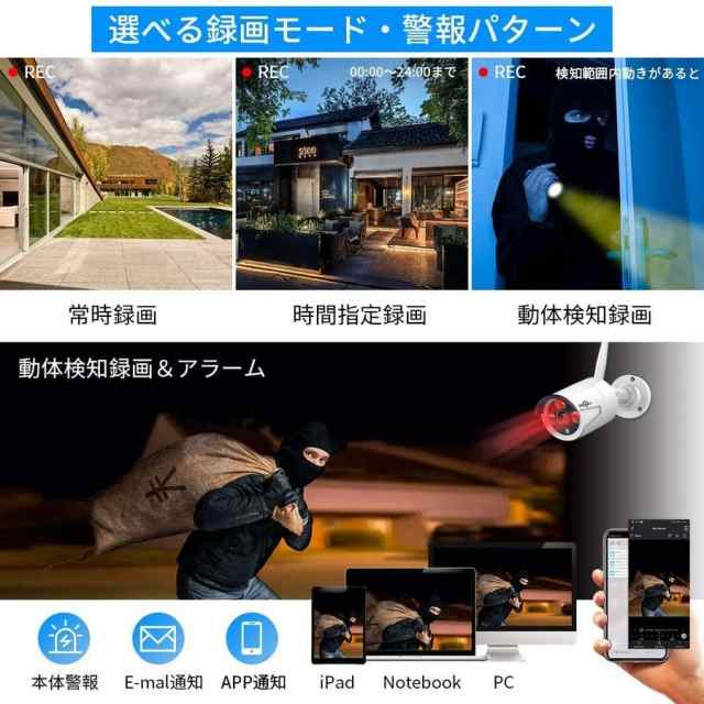 ワイヤレス モニター付き スマホ遠隔監視 最新防犯カメラ 無線 赤外線LEDカメラ 家庭用 10.1インチ wifi 屋外 セット 8 チャンネルまで増設可 HB616 カメラ4台 - interconex.edu.vn