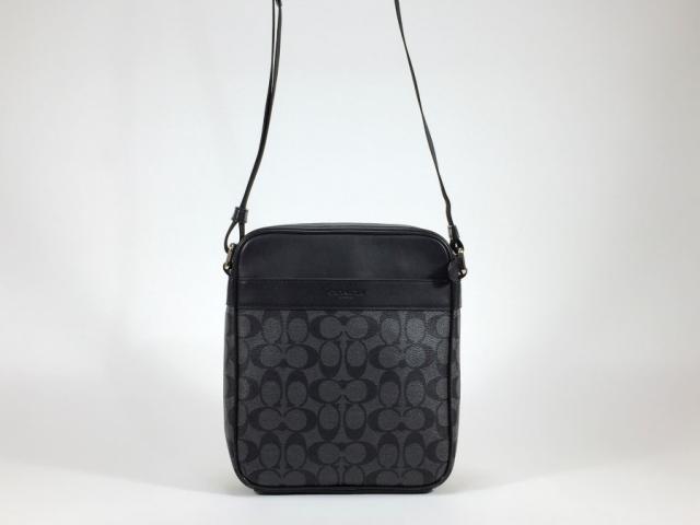 コーチ ショルダーバッグ シグネチャー レザー ブラック 【極美品】 返品保証の通販は