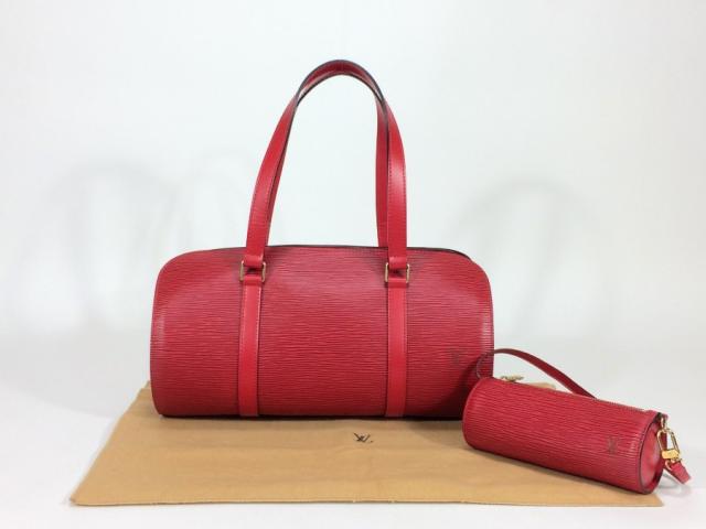 ルイヴィトン ハンドバッグ エピ スフロ ポーチ付き レザー レッド 【極美品 使用わずか】 返品保証 ルイヴィトン　エピ　赤　スフロ　ポーチ　美品