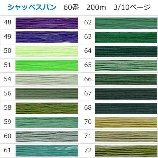 ミシン糸 シャッペスパン 60番 200m 普通地用 定番 フジックス ポリエステル 糸 271〜340 手芸 ハンドメイド 手作り