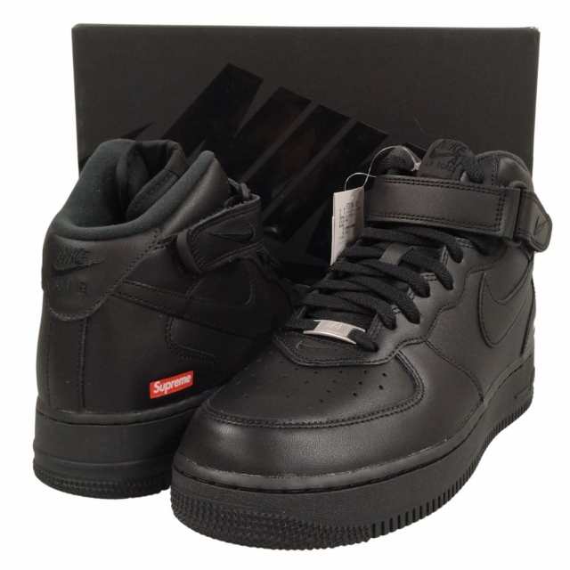 NIKE ナイキ × SUPREME 24AW AIR FORCE 1 MID SP エアフォース ミッド シューズ ブラック サイズUS9.5＝27.5cm 正規品 / 35198