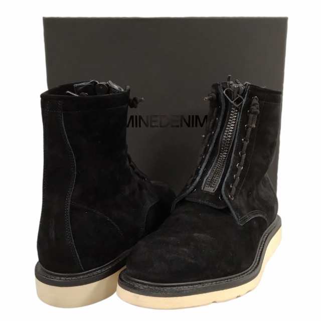 MINEDENIM マインデニム MGK-004-99-412 Suede Leather Zipper Unit Military Boots ミリタリー ブーツ ブラック サイズ41 正規品 / 3386