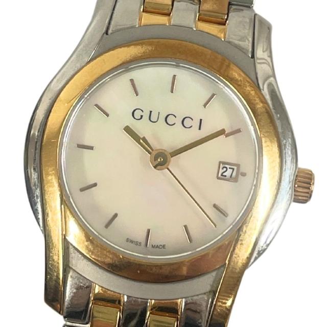 GUCCI グッチ レディース 5500L デイト シェル文字盤 クォーツ 腕時計