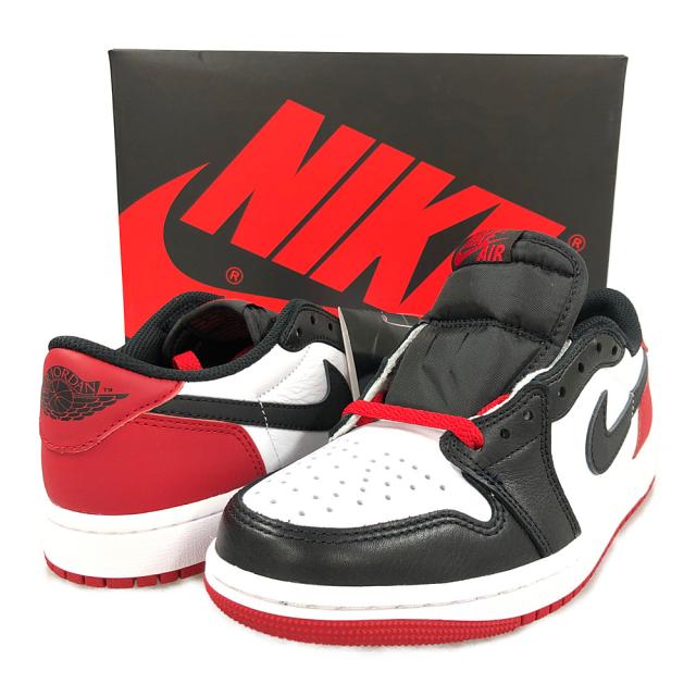 NIKE ナイキ CZ0790-106 AIR JORDAN 1 RETRO LOW OG BLACK TOE エアジョーダン つま黒 シューズ 白×黒×赤 サイズUS5=23.5cm 正規品/31598