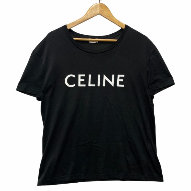 CELINE X008370E logo print t-shirt black XL Genuine / Z2135