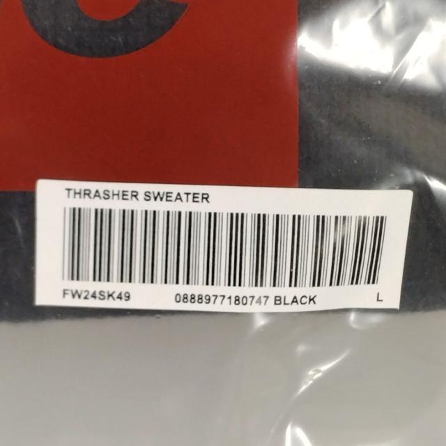 SUPREME シュプリーム 24AW Thrasher Sweater ニット ブラック サイズL 正規品 / 35377