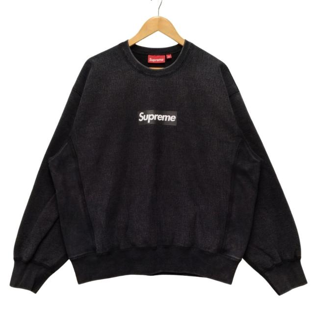 SUPREME シュプリーム 25SS Washed Box Logo Crewneck ウォッシュド ボックスロゴ スウェット ブラック サイズL 正規品 / 45015