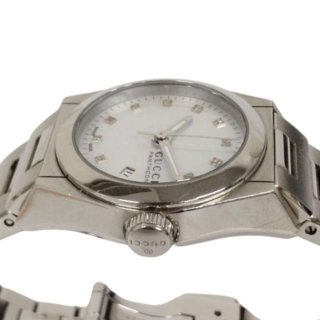 GUCCI グッチ 115.5 パンテオン 10Pダイヤ デイト クォーツ