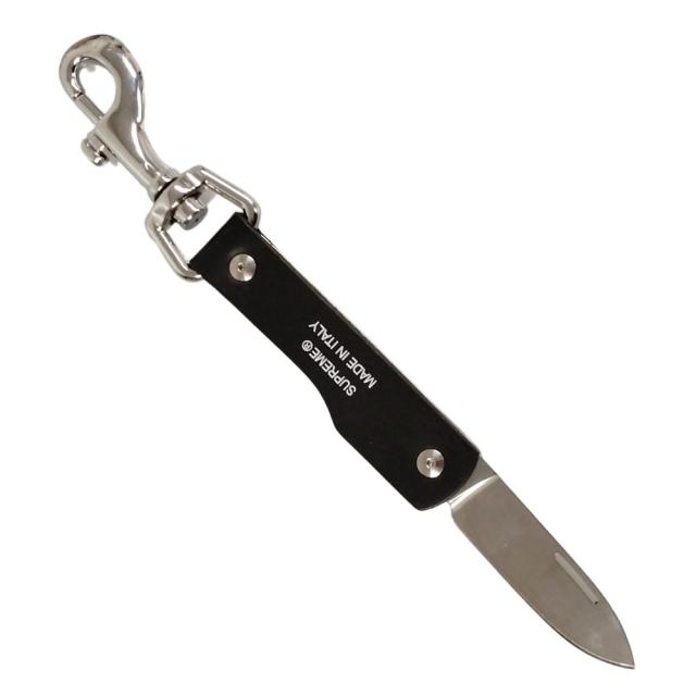 SUPREME シュプリーム LEATHER CLIP KNIFE キーホルダー ブラック 正規