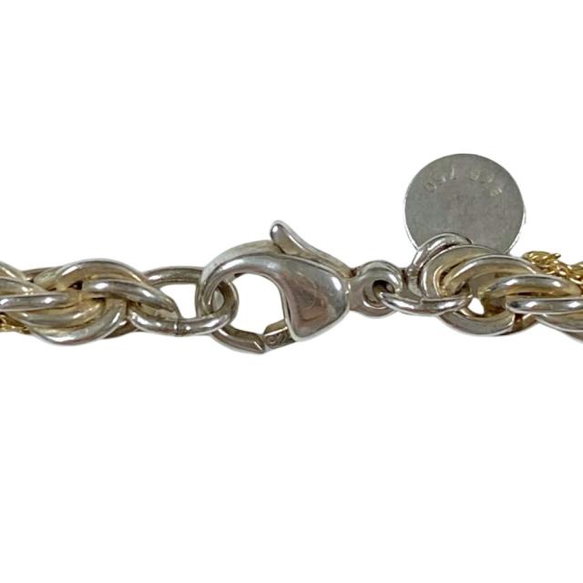 美品　ティファニー　ネックレス　ツイスト　シルバー925 ゴールド750 ティファニー ツイストチェーン 925×750 ネックレス ゴールド