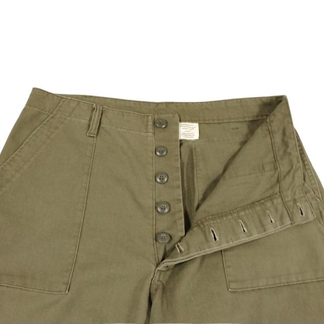 コットンサテン ベイカー ファティーグ パンツ オリーブ サイズ 34×31