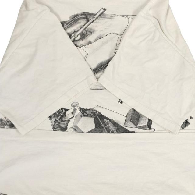 M.C.Escher エッシャー 両面 プリント Tシャツ ANDAZIA アート 90s ヴィンテージ ホワイト サイズXL 正規品 / 40535