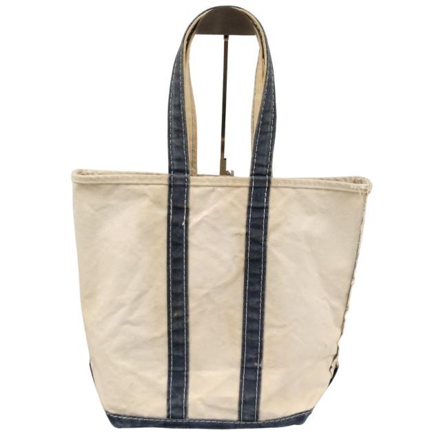 L.L.BEAN エルエルビーン キャンバス トート バッグ トールサイズ 80s ヴィンテージ 生成り×ネイビー 正規品 / 51604