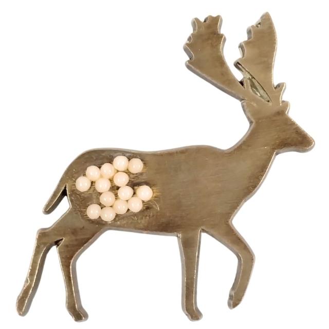 CHANEL シャネル 01 A トナカイ ピン ブローチ ゴールド 正規品