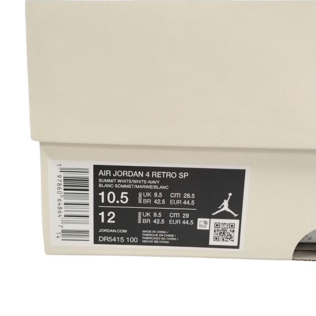 NIKE ナイキ DR5415-100 AIR JORDAN 4 RETRO SP エアジョーダン シューズ ホワイト系 サイズUS10.5＝28.5cm 正規品 / 45043