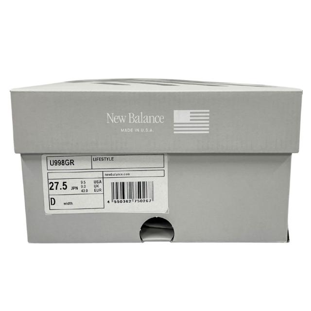 NEW BALANCE ニューバランス U998 GR  スニーカー グレー サイズUS9.5＝27.5cm 正規品 / 52684