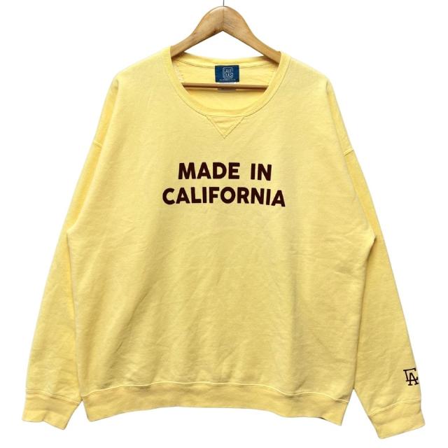 CALIFOLKS カリフォークス MADE IN CALIFORNIA クルーネック スウェット 薄手 イエロー系 サイズXL 正規品 / 52837