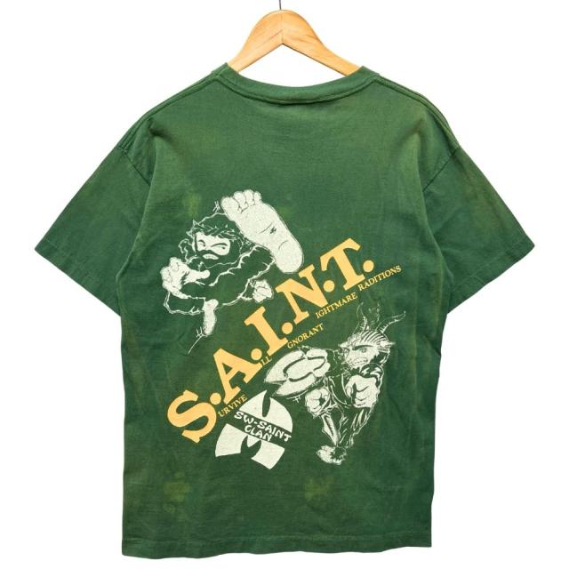 SAINT MICHAEL セントマイケル 品番 SM-YS8-0000-C16 SW SAINT CLAN プリント 加工 半袖Ｔシャツ グリーン系 サイズ M 正規品 / 52736 SAINT MICHAEL セントマイケル 品番 SM-YS8-0000-C16 SW SAINT CLAN