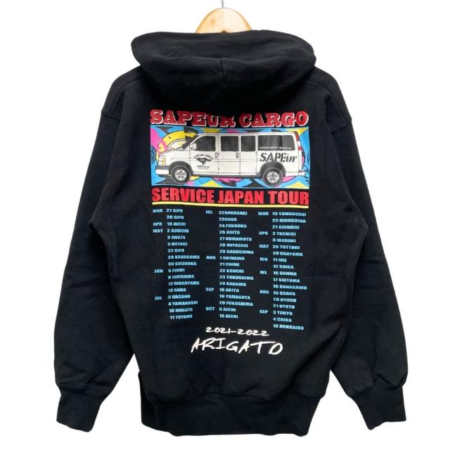 SAPEur サプール プリント スウェット パーカー ブラック サイズ M 正規品 / 51302