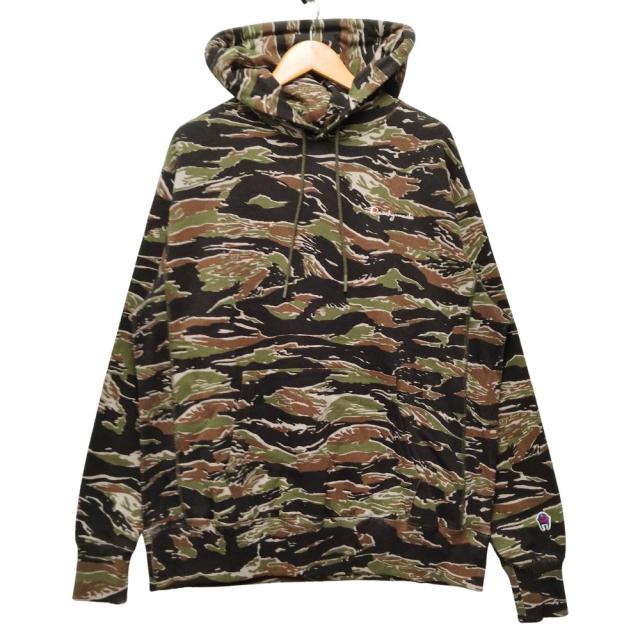 READYMADE レディメイド チャンピオン オマージュロゴ タイガー ストライプカモ スウェット パーカー 迷彩 サイズM 正規品 / 32968