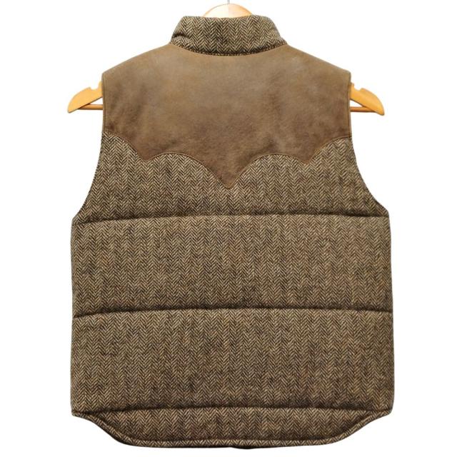 RRL ダブルアールエル レディース レザーヨーク ツイード 中綿 ベスト ブラウン系 サイズ155/80A 正規品 / 40735 RRL ダブルアールエル レディース レザーヨーク ツイード 中綿 ベスト