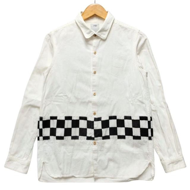 VISVIM ビズビム 品番 0117205011018 LONGRIDER SHIRT CHECKERBOARD BORDER  長袖シャツ ホワイト サイズ1 正規品 / 53089