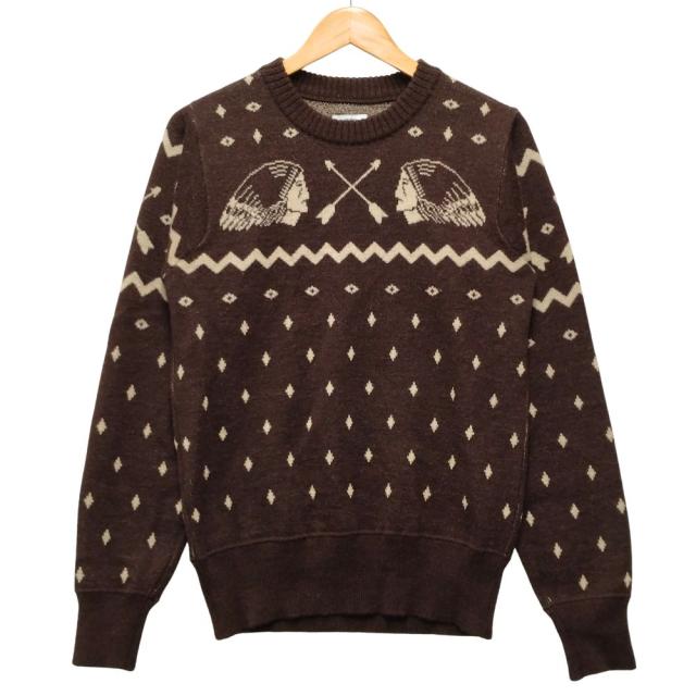 VISVIM ビズビム 品番 0117205012003 VNTG NATIVE JACOUARD KNIT セーター ブラウン 2 正規品 / 53095