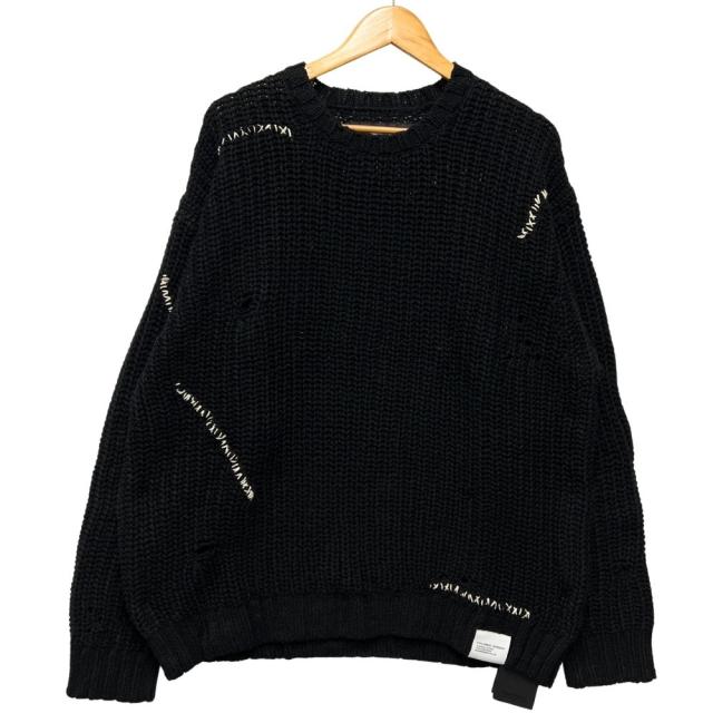 NEIGHBORHOOD ネイバーフッド 24SS SAVAGE CREWNECK SWEATER サベージ クルーネック ニットセーター ブラック サイズXL 正規品 / 53202