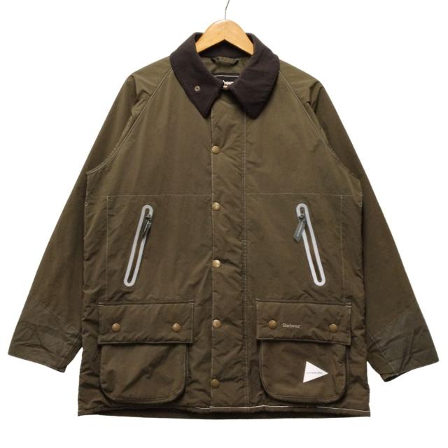 AND WANDER アンドワンダー BARBOUR バブアー rip jacket ナイロンジャケット フード欠損品 カーキ サイズ3 正規品 / 53213