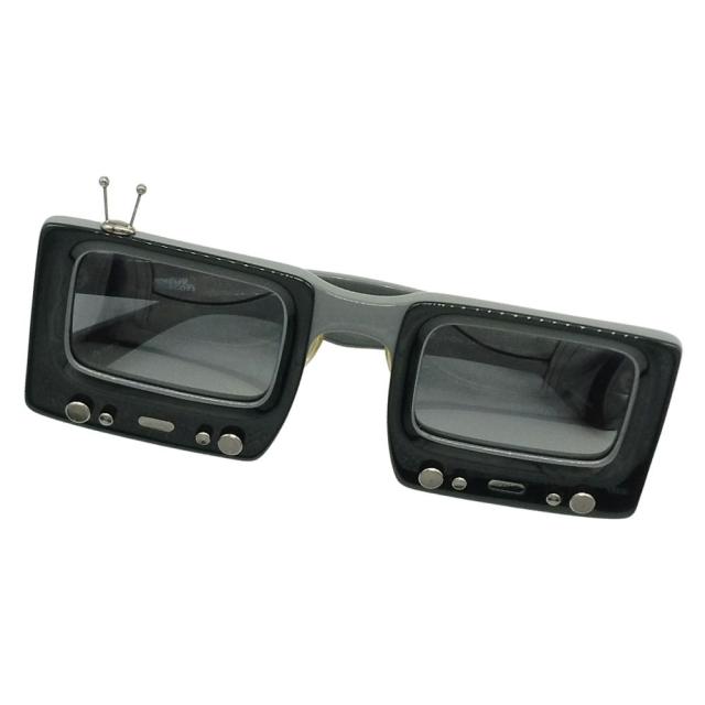 LINDA FARROW リンダファロー ×ジェレミースコット TV SPECS テレビデザイン サングラス ブラック 正規品 / 40400