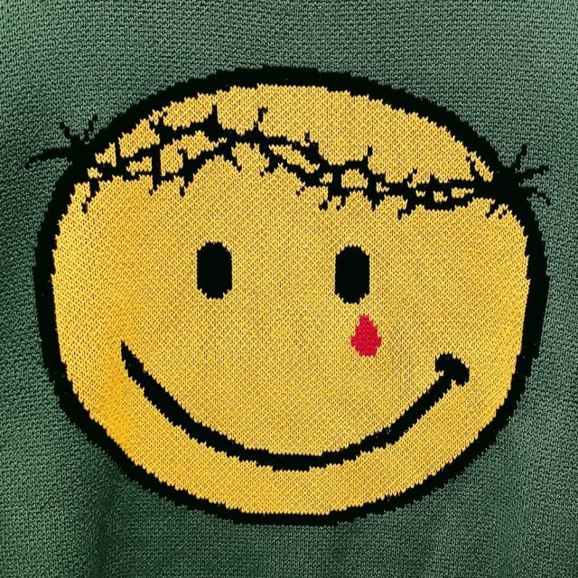 K.O.K VINTAGE KNIT ダメージ加工 オーバーサイズ ニットセーター サイズタグ欠損 グリーン サイズ不明 正規品 / 40799
