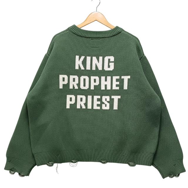 K.O.K VINTAGE KNIT ダメージ加工 オーバーサイズ ニットセーター サイズタグ欠損 グリーン サイズ不明 正規品 / 40799