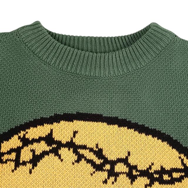 K.O.K VINTAGE KNIT ダメージ加工 オーバーサイズ ニットセーター サイズタグ欠損 グリーン サイズ不明 正規品 / 40799