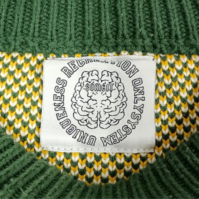 K.O.K VINTAGE KNIT ダメージ加工 オーバーサイズ ニットセーター サイズタグ欠損 グリーン サイズ不明 正規品 / 40799