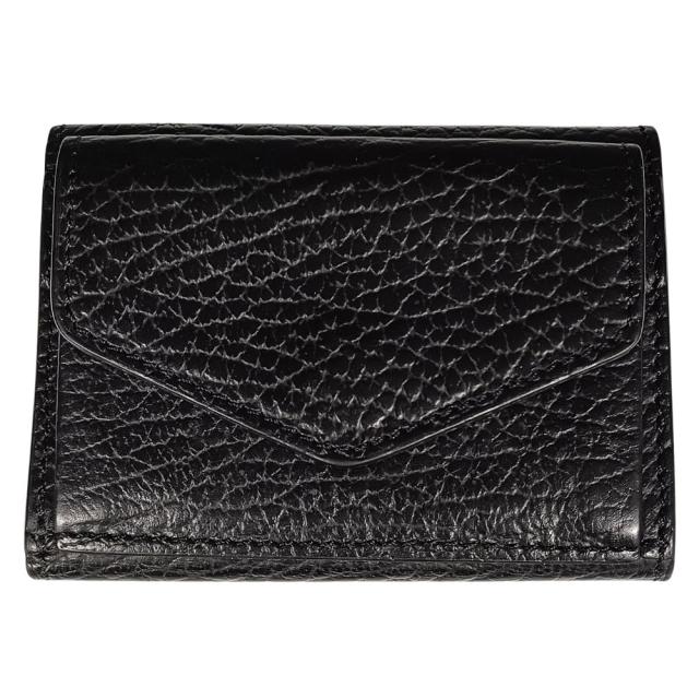 メゾン マルジェラ Maison Margiela 三つ折り財布 レザーブラック メゾン マルジェラ Maison Margiela 財布 レディース メンズ ブランド