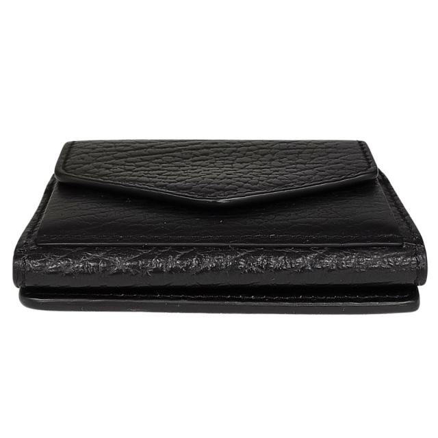 メゾン マルジェラ Maison Margiela 三つ折り財布 レザーブラック メゾン マルジェラ Maison Margiela 財布 レディース メンズ ブランド