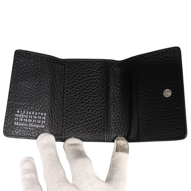メゾン マルジェラ Maison Margiela 三つ折り財布 レザーブラック メゾン マルジェラ Maison Margiela 財布 レディース メンズ ブランド
