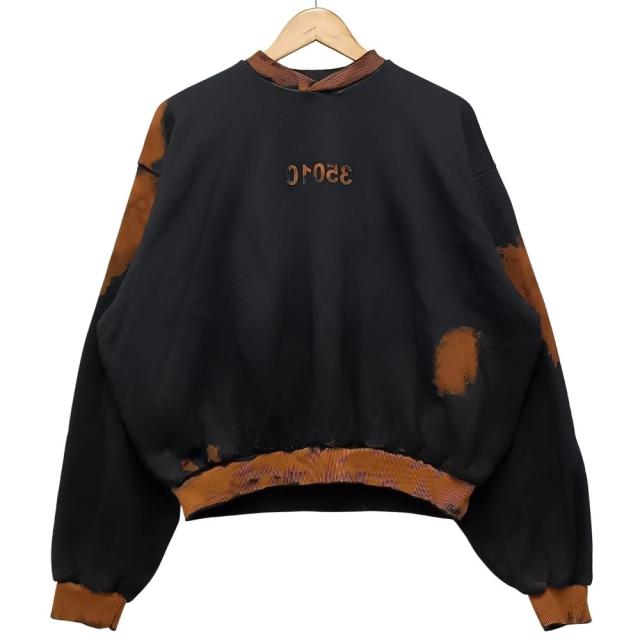 arche アルシュ PLUG別注 GRADY CREWNECK 加工 クルーネック スウェット ブラック サイズ不明 正規品 / 53439 arche アルシュ ゆったり Plug Crewneck Sweatshirt