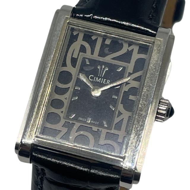 CIMIER シミエール レディース 1701 スクエア クォーツ 1653A9 稼働品 腕時計 シルバー 正規品 / C125