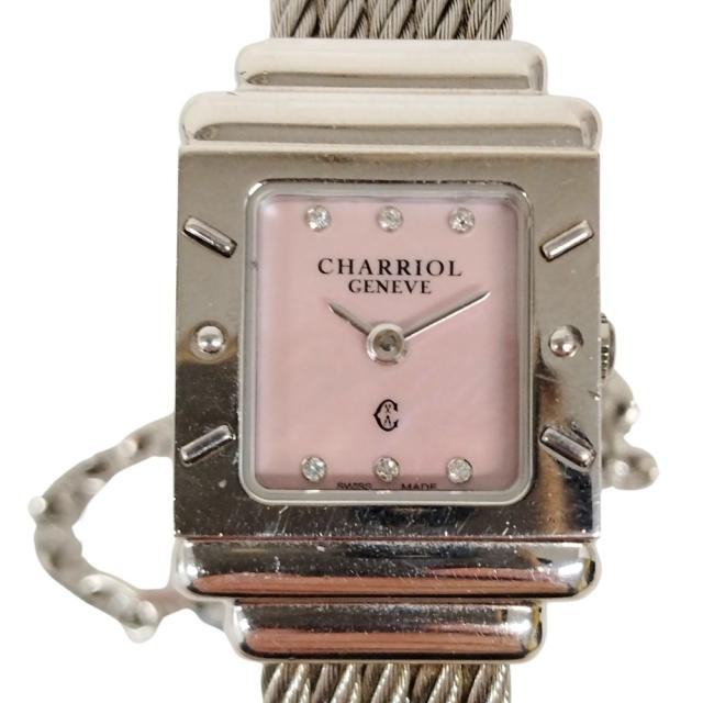 CHARRIOL シャリオール 0.19216 サントロペ シェル文字盤 SV925×SS クォーツ レディース 腕時計 正規品 / C459_1