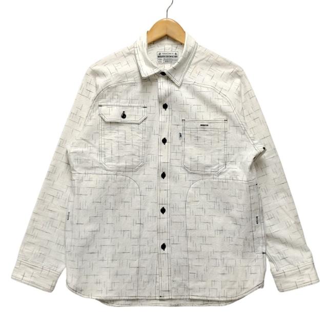 NAOSHIYA CUSTOM FACTORY KASURI かすりワークシャツ 長袖 ホワイト サイズS 正規品 / 36407