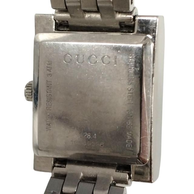 GUCCI グッチ 128.4 Gフレーム ダイヤベゼル シェル文字盤 クォーツ
