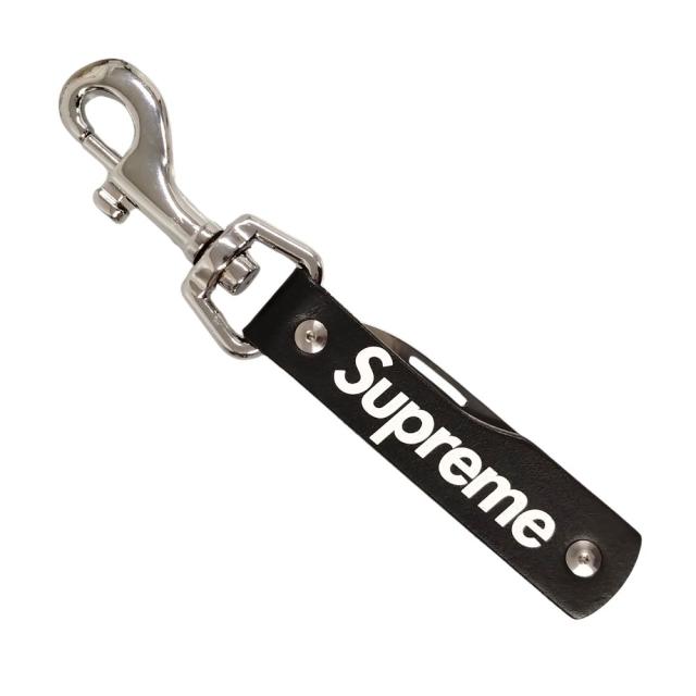 SUPREME シュプリーム LEATHER CLIP KNIFE  キーホルダー ブラック 正規品 / 50635