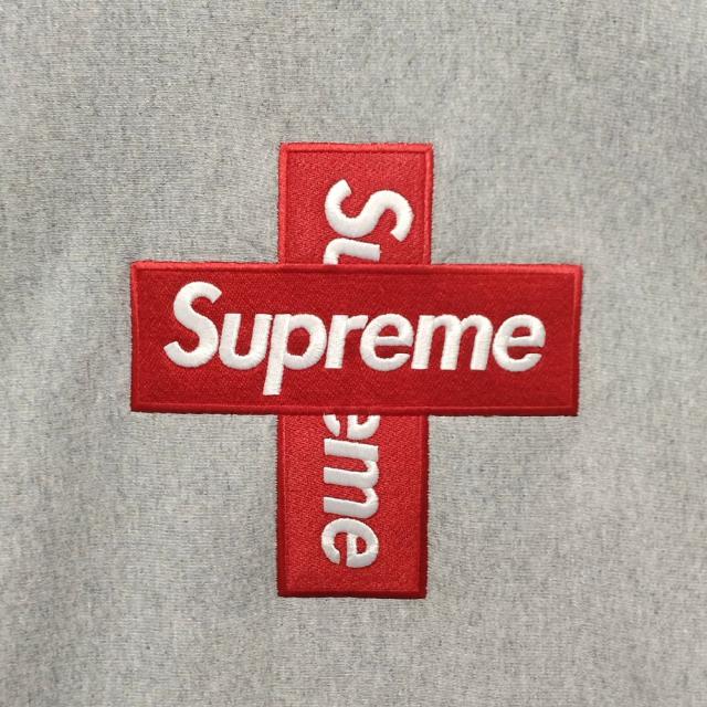 SUPREME シュプリーム Cross Box Logo Hooded Sweatshirt クロス ボックスロゴ スウェットパーカー アッシュグレー XL 正規品 / 50711_1