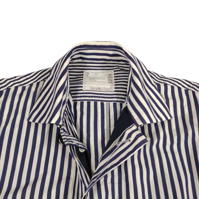 SACAI サカイ 品番 23-03036M Thomas Mason Cotton Poplin Coat ストライプ ステンカラーコート サイズ 3 正規品 / 52291_4