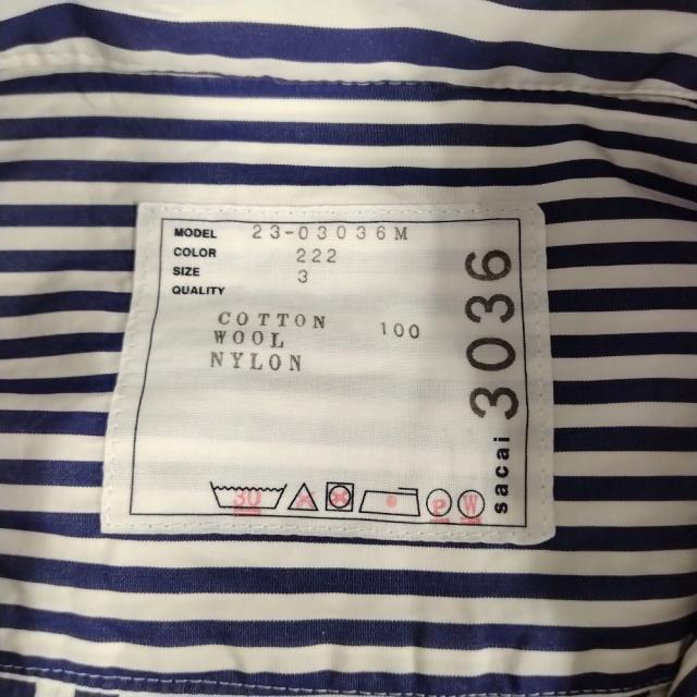 SACAI サカイ 品番 23-03036M Thomas Mason Cotton Poplin Coat ストライプ ステンカラーコート サイズ 3 正規品 / 52291_5